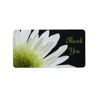 White Daisy on Black Wedding Thank You Favor Tags