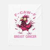 Funny Chicken F-Caw-F Breast Cancer Awareness Vint Fleece Blanket