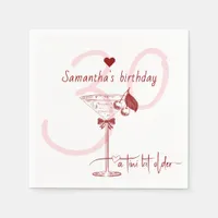 Tini Bit Older Modern Bow Cherry Martini Birthday Napkins