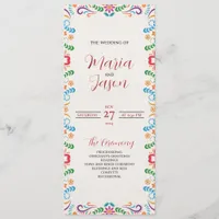 Mexican Elegant Colorful Floral Fiesta Wedding Program