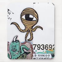 Graffitti Aliens Mouse Pad