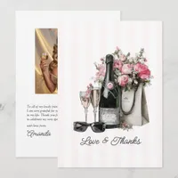 Old Money Aesthetic Chic Bachelorette Photo Thank You Card