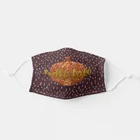 Hello Fall Glitter Pumpkin Metallic Gold Mulberry Adult Cloth Face Mask