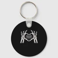 Skeleton Ribs Hand Heart Sign Keychain