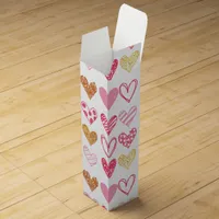 Hand Drawn Heart Pattern ID470 Wine Gift Box