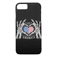 America Skull Skeleton Hand Artwork Editable Layer iPhone 8/7 Case