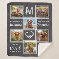 Pet Memorial Unique 6 Photo Collage Sherpa Blanket