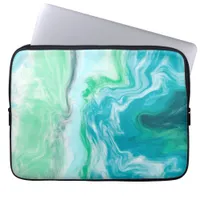 Beach Colors Blue and Turquoise Ocean Waves Laptop Sleeve
