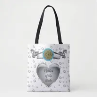 Stylish Victorian Pattern in Silver Tones Tote Bag