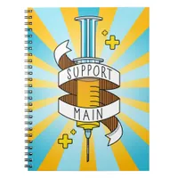 Support Main Gamer Yellow Cartoon Syringe Notebook