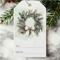 Rustic Woodland Wreath Chic Christmas Gift Tags