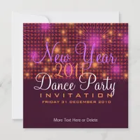 New Year Dance Party Stars & Fireworks Invitation