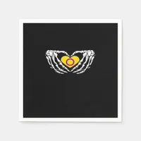 Intersex Pride Skeleton Halloween Goth Heart Class Napkins