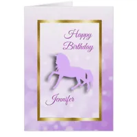 Happy Birthday Girl's Unicorn Personalized Card