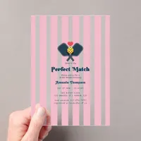 Perfect Match Preppy Pickleball Bridal Shower Acrylic Invitations