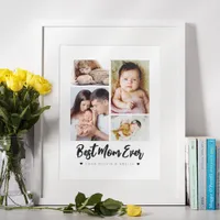 Best Mom Ever | Modern Four Photo Poster