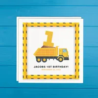 Construction Truck 1st Birthday Party Napkins 