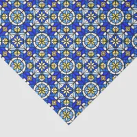 Stained Glass Style Shades of Blue and Yellow Tissue Paper