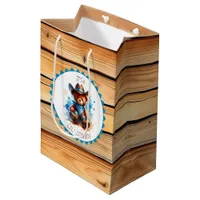 It's a Boy | Cowboy Teddy Bear Boy's Baby Shower Medium Gift Bag