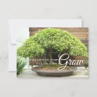 Simple Teacher Thank You Card with Bonsai