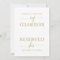 Romantic Calligraphy Reserved Sign Tent (Gold)