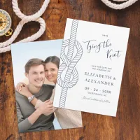 Modern Nautical Tying the Knot Wedding Save The Date