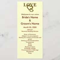 Love Hearts and Red Rose Wedding Rack Card