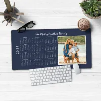 2024 Calendar Full Year Modern Photo Desk Mat