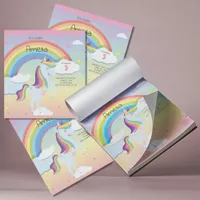 BUDGET Cute Unicorn Rainbow Girls Invitation Notepad