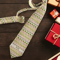 Cozy Sweater Inspired Christmas Holiday Initials Neck Tie