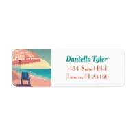 Teal and Peach Beach | Tropical Label