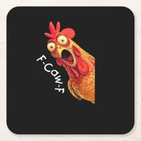 F-Caw-F-Chicken Classic Vintage Graphic Square Paper Coaster