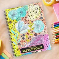 Cool Vibrant Whimsical Floral Hand-drawn Doodles Notebook