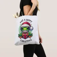 Have a Hoppy Christmas | Frog Pun Tote Bag