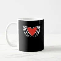 Skeleton Hands Forming Heart Creepy Gothic Coffee Mug
