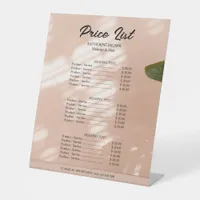 Elegant Beauty Salons & Stylists Price List Pedestal Sign