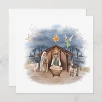 Religious Christmas Nativity Birth Jesus Christ In Invitation