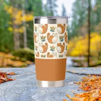 Orange and White Cats Naive Art Style Insulated Tumbler