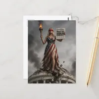 A Beautiful Blond Woman Shows the Decay Postcard