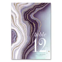 Crystal Agate Wedding Table Number Amethyst ID825