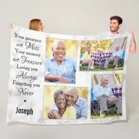 Modern Family Photo Collage Memorial Keepsake Fleece Blanket