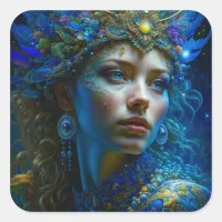 Ethereal Fantasy Art Princess Warrior Mystical Square Sticker