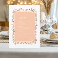 Sunny Wildflower Wedding Menu Apricot ID1023