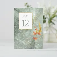 Wildflower Wedding Texture Table No. Gold ID95 Invitation