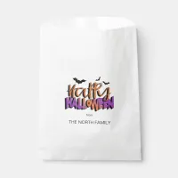 Happy Halloween Typography w/Bats Orange ID685 Favor Bag