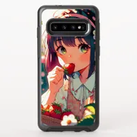 Cute Anime Girl Eating Strawberries | Summer Day OtterBox Symmetry Samsung Galaxy S10 Case