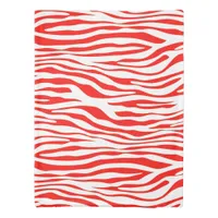 Red and White Zebra Duvet Cover