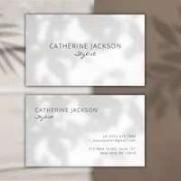 Modern & Minimalist Beauty Professionals Stylist Business Card