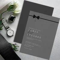 Tailored Black Bow Tie Wedding ID1090 Invitation