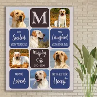 Pet Loss Dog Memorial Custom Stylish Modern Photo  Faux Canvas Print